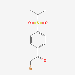 molecular formula C11H13BrO3S B598565 2-Bromo-1-(4-(isopropylsulfonyl)phenyl)ethanone CAS No. 100126-06-5