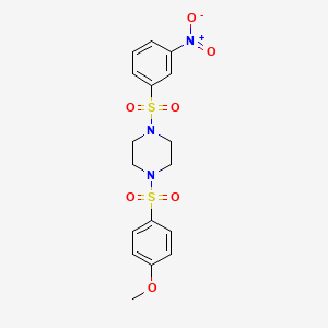 1-[(4-methoxyphenyl)sulfonyl]-4-[(3-nitrophenyl)sulfonyl]piperazine