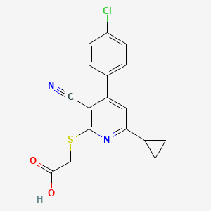 {[4-(4-chlorophenyl)-3-cyano-6-cyclopropyl-2-pyridinyl]thio}acetic acid