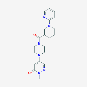molecular formula C20H26N6O2 B5985712 2-methyl-5-(4-{[1-(2-pyridinyl)-3-piperidinyl]carbonyl}-1-piperazinyl)-3(2H)-pyridazinone 
