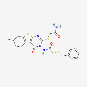 N-[2-[(2-amino-2-oxoethyl)thio]-7-methyl-4-oxo-5,6,7,8-tetrahydro[1]benzothieno[2,3-d]pyrimidin-3(4H)-yl]-2-(benzylthio)acetamide