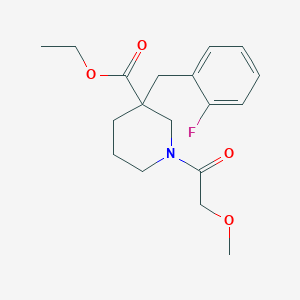 molecular formula C18H24FNO4 B5985723 ethyl 3-(2-fluorobenzyl)-1-(methoxyacetyl)-3-piperidinecarboxylate 