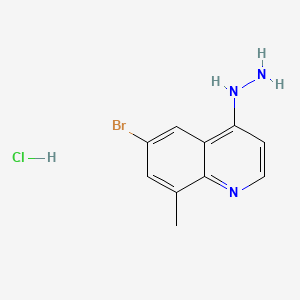 molecular formula C10H11BrClN3 B598574 6-Bromo-4-hydrazino-8-methylquinoline hydrochloride CAS No. 1204812-33-8