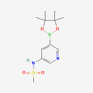 molecular formula C12H19BN2O4S B598575 N-(5-(4,4,5,5-Tetramethyl-1,3,2-dioxaborolan-2-yl)pyridin-3-yl)methanesulfonamide CAS No. 1201643-71-1