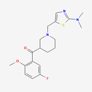 molecular formula C19H24FN3O2S B5985753 (1-{[2-(dimethylamino)-1,3-thiazol-5-yl]methyl}-3-piperidinyl)(5-fluoro-2-methoxyphenyl)methanone 