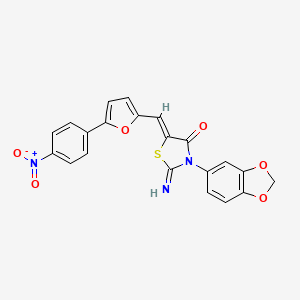 3-(1,3-benzodioxol-5-yl)-2-imino-5-{[5-(4-nitrophenyl)-2-furyl]methylene}-1,3-thiazolidin-4-one