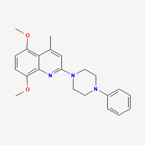 molecular formula C22H25N3O2 B5985777 5,8-dimethoxy-4-methyl-2-(4-phenyl-1-piperazinyl)quinoline 