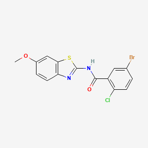 molecular formula C15H10BrClN2O2S B5985789 5-bromo-2-chloro-N-(6-methoxy-1,3-benzothiazol-2-yl)benzamide 