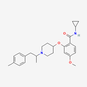 molecular formula C26H34N2O3 B5985833 N-cyclopropyl-4-methoxy-2-({1-[1-methyl-2-(4-methylphenyl)ethyl]-4-piperidinyl}oxy)benzamide 