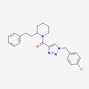molecular formula C23H25ClN4O B5985836 1-{[1-(4-chlorobenzyl)-1H-1,2,3-triazol-4-yl]carbonyl}-2-(2-phenylethyl)piperidine 