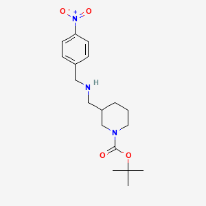 molecular formula C18H27N3O4 B598584 tert-Butyl 3-({[(4-nitrophenyl)methyl]amino}methyl)piperidine-1-carboxylate CAS No. 1204809-97-1