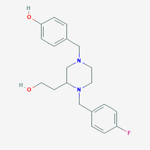 molecular formula C20H25FN2O2 B5985847 4-{[4-(4-fluorobenzyl)-3-(2-hydroxyethyl)-1-piperazinyl]methyl}phenol 