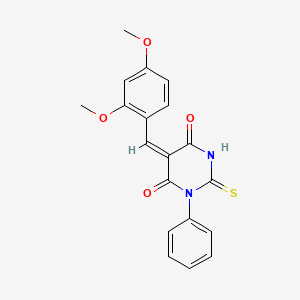 5-(2,4-dimethoxybenzylidene)-1-phenyl-2-thioxodihydro-4,6(1H,5H)-pyrimidinedione