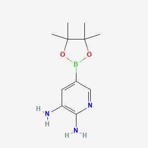 molecular formula C11H18BN3O2 B598588 5-(4,4,5,5-Tetramethyl-1,3,2-dioxaborolan-2-yl)pyridine-2,3-diamine CAS No. 1204334-21-3