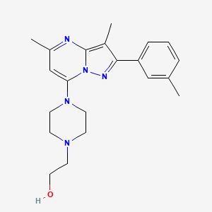 molecular formula C21H27N5O B5985892 2-{4-[3,5-dimethyl-2-(3-methylphenyl)pyrazolo[1,5-a]pyrimidin-7-yl]-1-piperazinyl}ethanol 