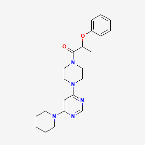 molecular formula C22H29N5O2 B5985894 4-[4-(2-phenoxypropanoyl)-1-piperazinyl]-6-(1-piperidinyl)pyrimidine 