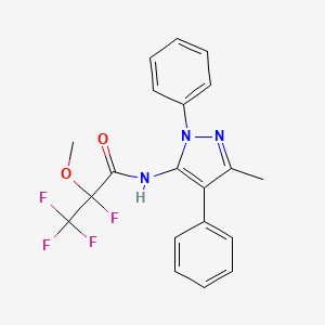 molecular formula C20H17F4N3O2 B5985927 2,3,3,3-tetrafluoro-2-methoxy-N-(3-methyl-1,4-diphenyl-1H-pyrazol-5-yl)propanamide 