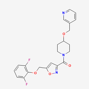 molecular formula C22H21F2N3O4 B5985939 3-({[1-({5-[(2,6-difluorophenoxy)methyl]-3-isoxazolyl}carbonyl)-4-piperidinyl]oxy}methyl)pyridine 