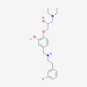 molecular formula C23H33FN2O3 B5985958 1-(diethylamino)-3-[4-({[2-(3-fluorophenyl)ethyl]amino}methyl)-2-methoxyphenoxy]-2-propanol 