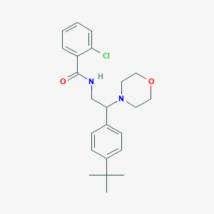 molecular formula C23H29ClN2O2 B5985976 N-[2-(4-tert-butylphenyl)-2-(4-morpholinyl)ethyl]-2-chlorobenzamide 