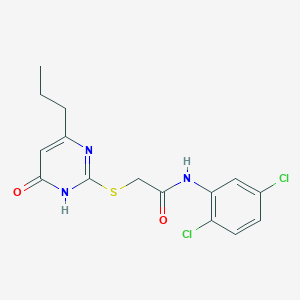 molecular formula C15H15Cl2N3O2S B5985978 N-(2,5-dichlorophenyl)-2-[(6-oxo-4-propyl-1,6-dihydro-2-pyrimidinyl)thio]acetamide 