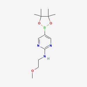 molecular formula C13H22BN3O3 B598598 N-(2-甲氧基乙基)-5-(4,4,5,5-四甲基-1,3,2-二氧杂硼烷-2-基)嘧啶-2-胺 CAS No. 1202805-24-0