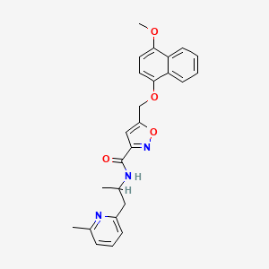 5-{[(4-methoxy-1-naphthyl)oxy]methyl}-N-[1-methyl-2-(6-methyl-2-pyridinyl)ethyl]-3-isoxazolecarboxamide