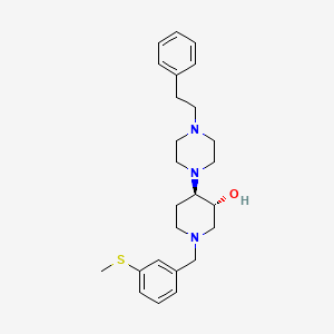 (3R*,4R*)-1-[3-(methylthio)benzyl]-4-[4-(2-phenylethyl)-1-piperazinyl]-3-piperidinol