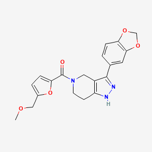 molecular formula C20H19N3O5 B5986019 3-(1,3-benzodioxol-5-yl)-5-[5-(methoxymethyl)-2-furoyl]-4,5,6,7-tetrahydro-1H-pyrazolo[4,3-c]pyridine 