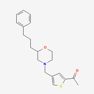 molecular formula C20H25NO2S B5986025 1-(4-{[2-(3-phenylpropyl)-4-morpholinyl]methyl}-2-thienyl)ethanone 