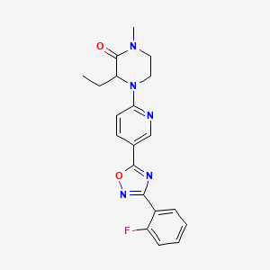 3-ethyl-4-{5-[3-(2-fluorophenyl)-1,2,4-oxadiazol-5-yl]-2-pyridinyl}-1-methyl-2-piperazinone