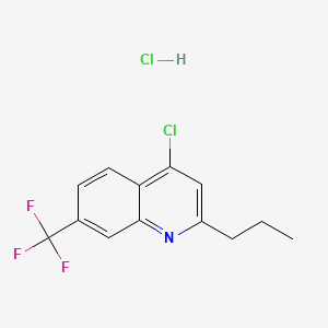 molecular formula C13H12Cl2F3N B598604 4-Chloro-2-propyl-7-trifluoromethylquinoline hydrochloride CAS No. 1204810-28-5