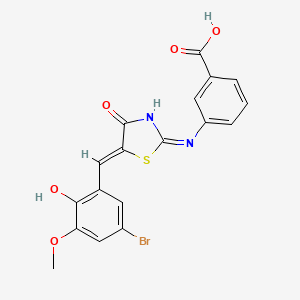 3-{[5-(5-bromo-2-hydroxy-3-methoxybenzylidene)-4-oxo-4,5-dihydro-1,3-thiazol-2-yl]amino}benzoic acid