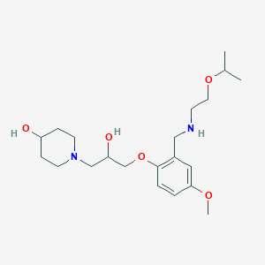molecular formula C21H36N2O5 B5986070 1-[2-hydroxy-3-(2-{[(2-isopropoxyethyl)amino]methyl}-4-methoxyphenoxy)propyl]-4-piperidinol 