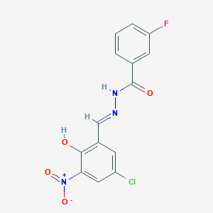 N'-(5-chloro-2-hydroxy-3-nitrobenzylidene)-3-fluorobenzohydrazide