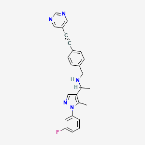 1-[1-(3-fluorophenyl)-5-methyl-1H-pyrazol-4-yl]-N-[4-(5-pyrimidinylethynyl)benzyl]ethanamine