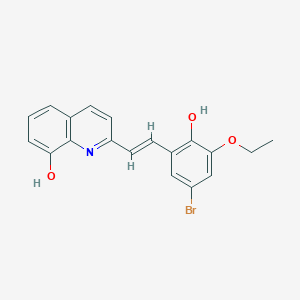molecular formula C19H16BrNO3 B5986147 2-[2-(5-bromo-3-ethoxy-2-hydroxyphenyl)vinyl]-8-quinolinol 