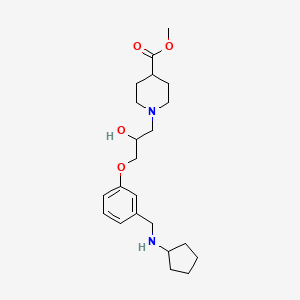 molecular formula C22H34N2O4 B5986154 methyl 1-(3-{3-[(cyclopentylamino)methyl]phenoxy}-2-hydroxypropyl)-4-piperidinecarboxylate 