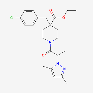 ethyl 4-(4-chlorobenzyl)-1-[2-(3,5-dimethyl-1H-pyrazol-1-yl)propanoyl]-4-piperidinecarboxylate