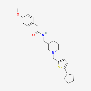 molecular formula C25H34N2O2S B5986169 N-({1-[(5-cyclopentyl-2-thienyl)methyl]-3-piperidinyl}methyl)-2-(4-methoxyphenyl)acetamide 