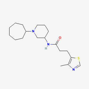 N-(1-cycloheptyl-3-piperidinyl)-3-(4-methyl-1,3-thiazol-5-yl)propanamide