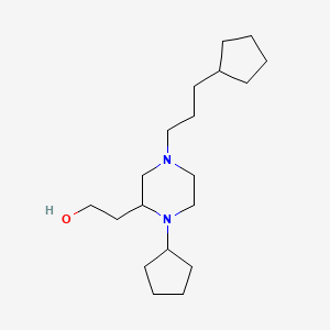 molecular formula C19H36N2O B5986186 2-[1-cyclopentyl-4-(3-cyclopentylpropyl)-2-piperazinyl]ethanol 