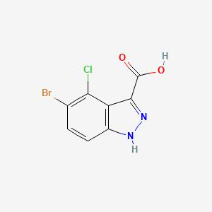 molecular formula C8H4BrClN2O2 B598621 5-bromo-4-chloro-1H-indazole-3-carboxylic acid CAS No. 10502-50-8