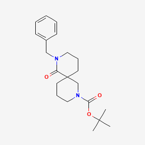 molecular formula C21H30N2O3 B598624 叔丁基 10-苄基-11-氧代-4,10-二氮杂螺[5.5]十一烷-4-甲酸酯 CAS No. 1198286-10-0