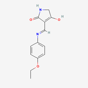molecular formula C13H14N2O3 B5986248 3-{[(4-ethoxyphenyl)amino]methylene}-2,4-pyrrolidinedione 