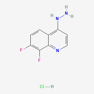 molecular formula C9H8ClF2N3 B598625 4-Hydrazino-7,8-difluoroquinoline hydrochloride CAS No. 1204811-97-1