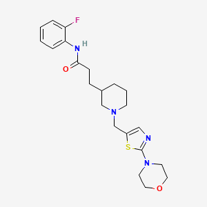 N-(2-fluorophenyl)-3-(1-{[2-(4-morpholinyl)-1,3-thiazol-5-yl]methyl}-3-piperidinyl)propanamide