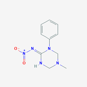 molecular formula C10H13N5O2 B5986264 5-methyl-N-nitro-1-phenyl-1,3,5-triazinan-2-imine 