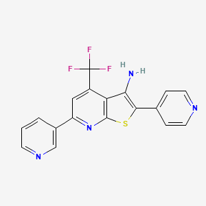 molecular formula C18H11F3N4S B5986287 6-(3-pyridinyl)-2-(4-pyridinyl)-4-(trifluoromethyl)thieno[2,3-b]pyridin-3-amine 