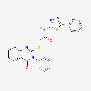 molecular formula C24H17N5O2S2 B5986305 2-[(4-oxo-3-phenyl-3,4-dihydro-2-quinazolinyl)thio]-N-(5-phenyl-1,3,4-thiadiazol-2-yl)acetamide 